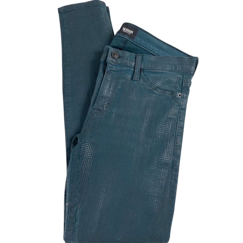 Hudson | Coated Nico Super Skinny Midrise Jeans | Neptune Green | 28